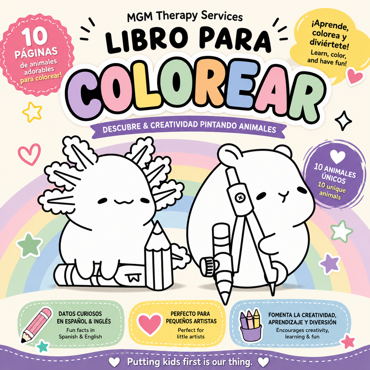 Bilingual Animal Coloring Book (English/Spanish)